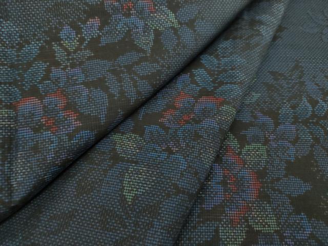 平和屋着物●本場大島紬　9マルキ　草花文　やまと誂製　正絹　逸品　DAAS3328ps