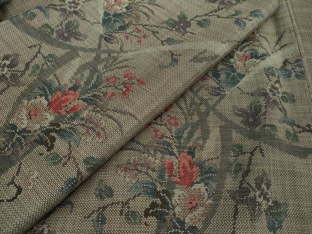 平和屋着物●本場大島紬　9マルキ　枝花文　正絹　逸品　DAAS3355ps
