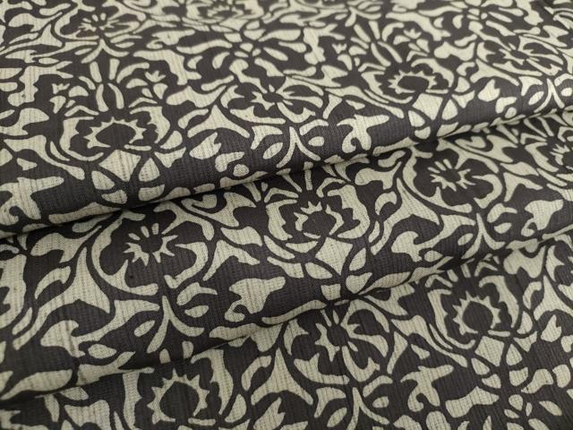 平和屋着物●上質な小紋　紬地　型染　洋花文　やまと誂製　正絹　逸品　DAAS3365ps