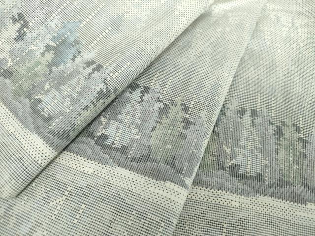 平和屋着物●本場大島紬　白大島　9マルキ　総絣　樹林文　正絹　逸品　DAAS3392ps