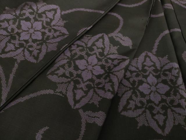 平和屋着物●本場大島紬　9マルキ　花唐草文　正絹　逸品　DAAS3401ps