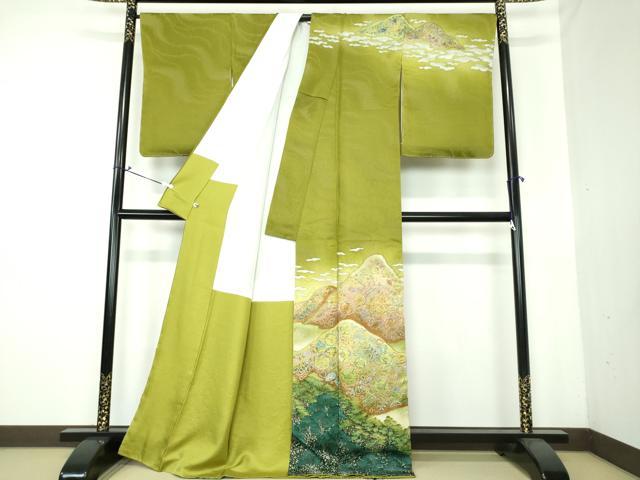 平和屋着物○訪問着 絞り 辻が花 金通し地 正絹 逸品 AAAZ7676ph