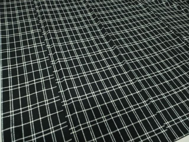 平和屋着物○上質な紬 格子 黒地 やまと誂製 正絹 逸品 DAAS3418ps