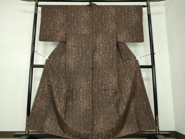 平和屋着物□本場大島紬 7マルキ 麻の葉文様 正絹 逸品 AAAS5923pf