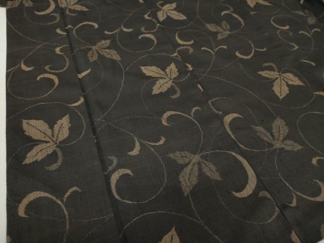 平和屋着物○上質な紬 唐草文 黒地 正絹 逸品 DAAS3448ps