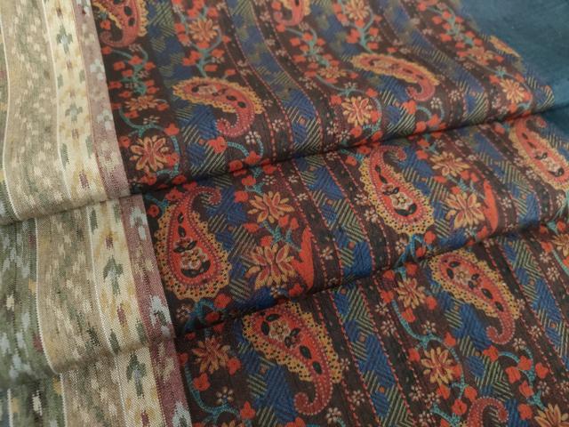 平和屋着物●上質な紬　ペイズリー　花間道　正絹　逸品　未使用　DAAS3453ps