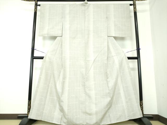 平和屋着物○本場真綿縢結城紬 100亀甲 幾何学文様 証紙付き 正絹