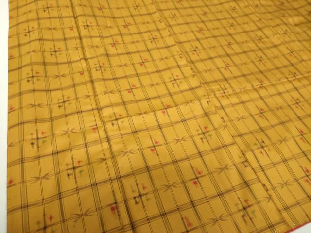 平和屋着物○上質な紬 変わり格子 正絹 逸品 DAAS3485ps