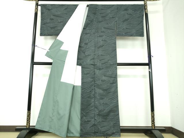 平和屋着物●本場染大島紬　若松葉　正絹　逸品　未使用　DAAS3511ps 紬