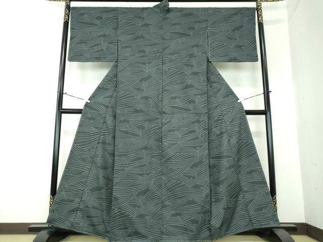 平和屋着物●本場染大島紬　若松葉　正絹　逸品　未使用　DAAS3511ps 紬