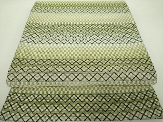 平和屋着物●六通柄袋帯　花菱間道　金糸　正絹　逸品　DAAS3526ps