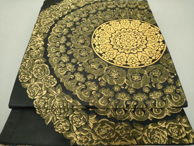 平和屋着物●西陣　河合美術織物謹製　六通柄袋帯　唐織　花丸文　金糸　正絹　逸品　DAAS3556ps