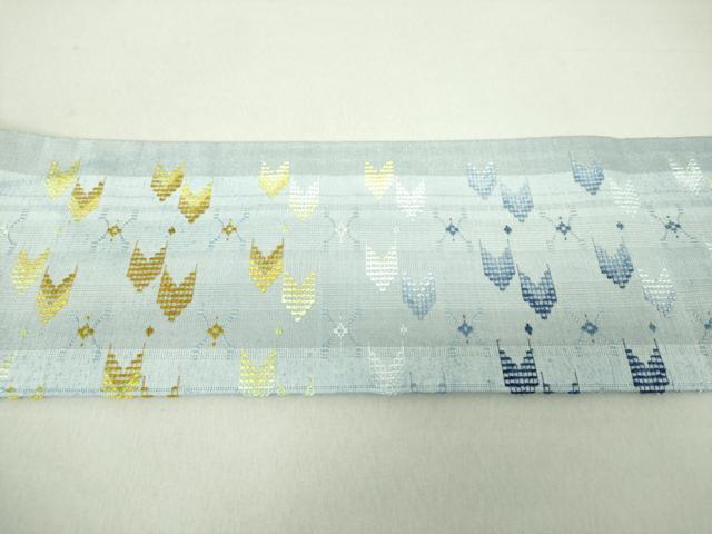 平和屋着物○九寸名古屋帯 紬地 本場琉球花織 琉球絣文様