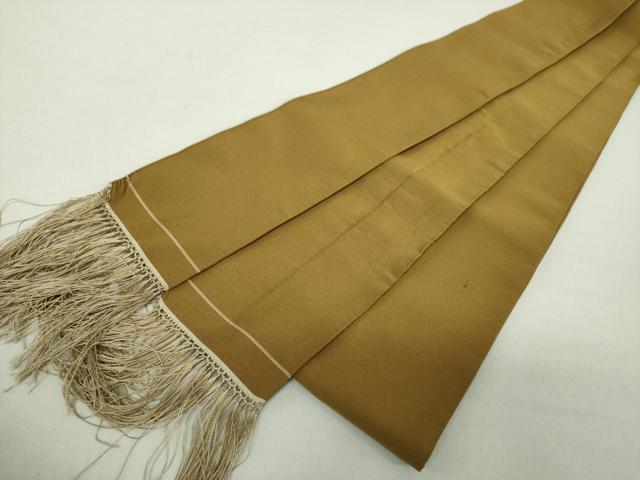 平和屋着物○男性 爪掻き本綴れ 角帯 桑茶色 正絹 逸品 DAAS3596psの