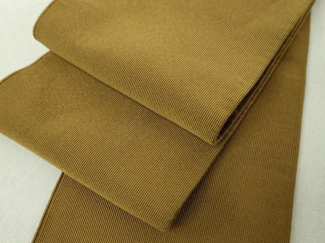 平和屋着物●男性　爪掻き本綴れ　角帯　桑茶色　正絹　逸品　DAAS3596ps