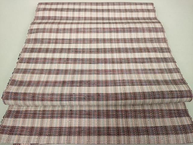 平和屋着物●八寸名古屋帯　紬地　格子　正絹　逸品　未使用　DAAS3646ps