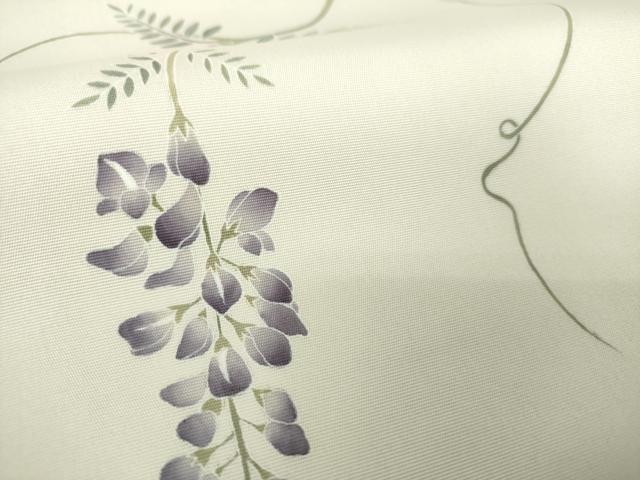 平和屋着物●塩瀬　九寸開き名古屋帯　藤花房　正絹　逸品　CAAP7179hy 平和屋着物○塩瀬 九寸開き名古屋帯 藤花房 正絹 逸品 CAAP7179hy