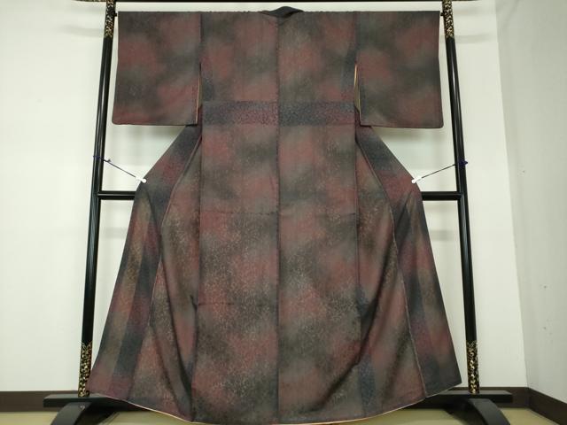 平和屋着物●上質な小紋　袷　花唐草紋紗　やまと誂製　正絹　逸品　DAAS3656ps