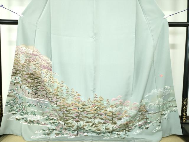 平和屋着物□豪華色留袖 友禅 風景浜松文 暈し染め 正絹 逸品