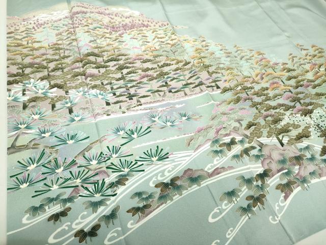 平和屋着物○豪華色留袖 友禅 作家物 浜松文 暈し染め ロング丈 正絹