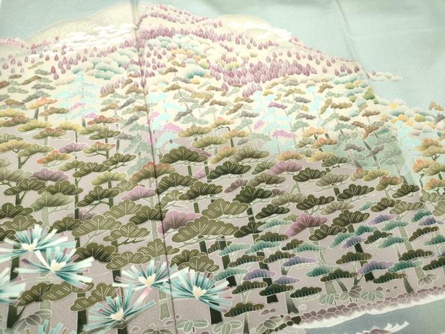 平和屋着物○豪華色留袖 友禅 作家物 浜松文 暈し染め ロング丈 正絹