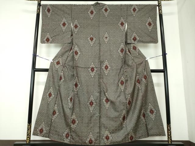 平和屋着物○本場大島紬 雪輪唐草文 正絹 逸品 未使用 CAAS9345th