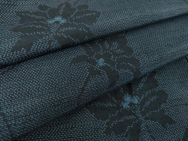 平和屋着物●塩沢紬　更紗花唐草文　正絹　逸品　DAAS3673ps