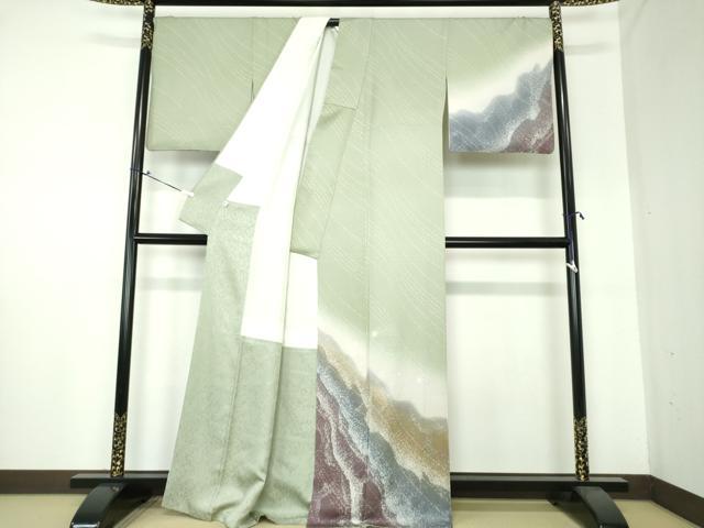 平和屋着物○訪問着 霞文 暈し染め 金彩 正絹 逸品 DAAS3675ps