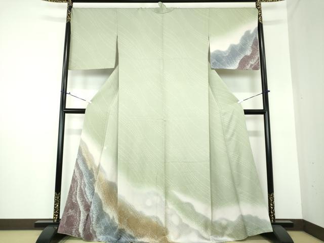 平和屋着物●訪問着　霞文　暈し染め　金彩　正絹　逸品　DAAS3675ps