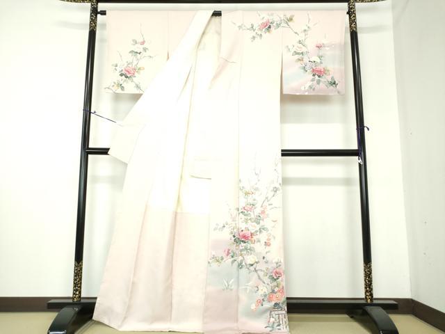 平和屋着物●訪問着　螺鈿　枝花文　暈し染め　金彩　ロング丈　正絹　逸品　CAAW8743yc 平和屋着物□訪問着 枝花文 暈し染め 金彩 正絹 逸品 CAAV0933ou