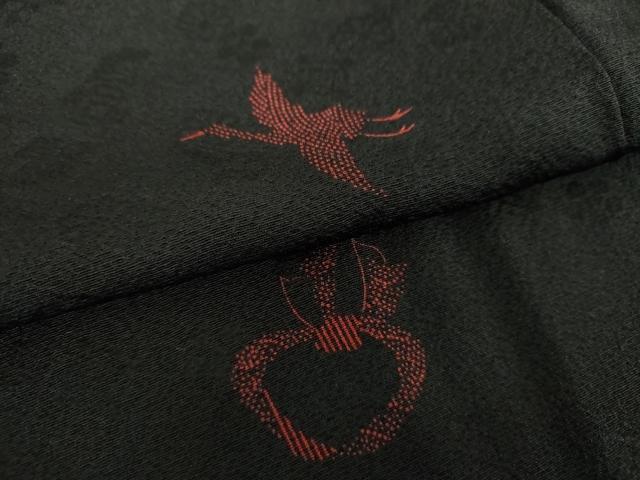 平和屋着物○上質な小紋 彫士・矢田昇 染士・服部賽洞 打出の小槌 飛鶴