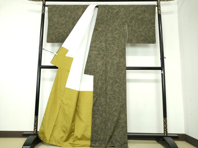 平和屋着物○本塩沢 葡萄唐草 正絹 逸品 DAAS3691ps