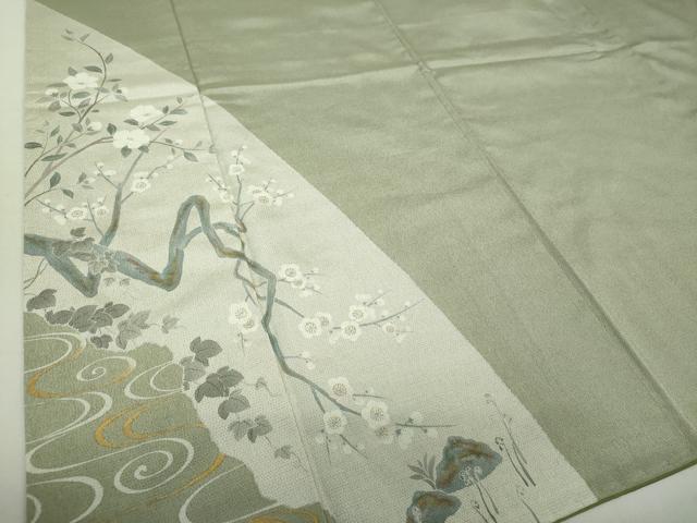 平和屋着物○本塩沢 やまだ織 八寸名古屋帯 間道 正絹 逸品