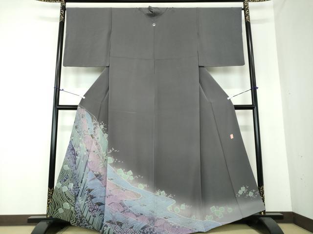 平和屋着物●極上 十日町 名門 滝泰謹製 中国三大刺繍 相良刺繍 色留袖 おぼろ染め 襲絞り 流水吉祥花文 金糸 正絹 逸品 DAAS3718ps