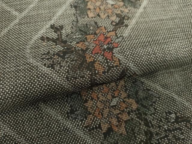 平和屋着物○本場大島紬 9マルキ 草花文 正絹 逸品 DAAS3723ps