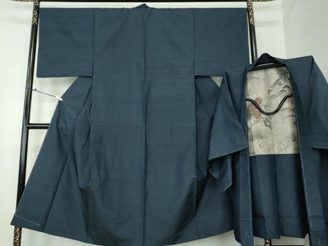 平和屋着物●男性　本場大島紬　アンサンブル　長羽織　幾何学文様　キングサイズ　正絹　逸品　未使用　DAAS3729ps
