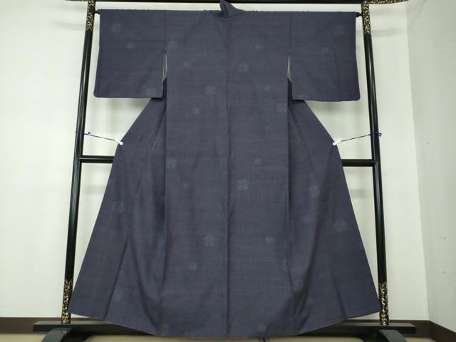 平和屋着物○本場結城紬 重要無形文化財 丸文 三越扱い 正絹 逸品