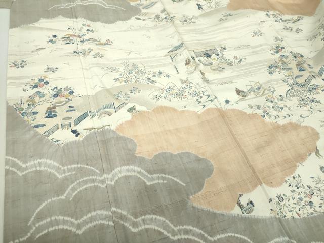 平和屋着物○上質な紬 間道 正絹 逸品 DAAT1454tw