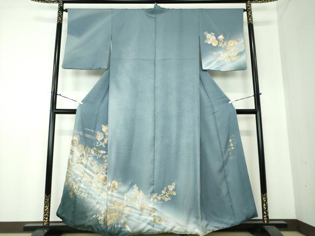 和田光正　正絹　丹後ちりめん訪問着 和田光正 丹後ちりめん訪問着 絹菱 正絹訪問着 丹後ちりめん地【菊