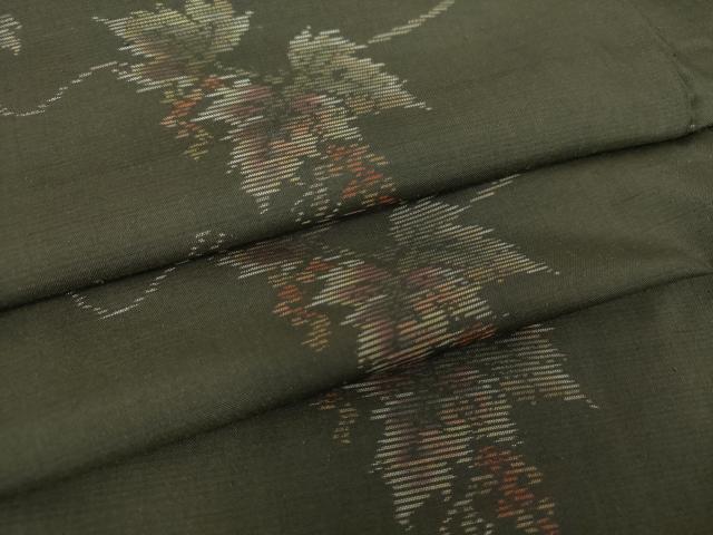 平和屋着物●本場大島紬　葡萄蔦の葉文　正絹　逸品　DAAS3777ps