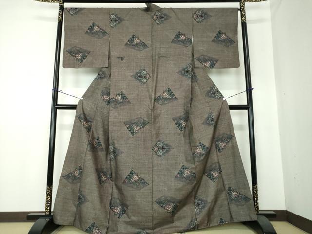 平和屋着物●本場大島紬　9マルキ　総絣　草花文　正絹　逸品　DAAS3786ps 平和屋着物○本場大島紬 9マルキ 総絣 草花文 正絹 逸品 DAAS3786ps