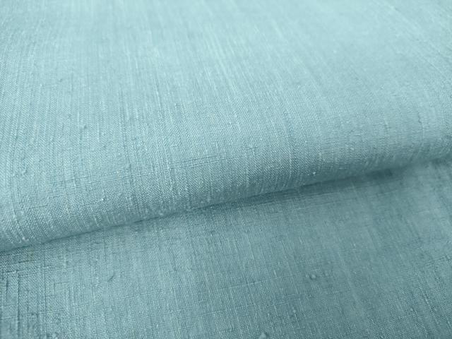 平和屋着物○本場結城紬 重要無形文化財 色無地 水色 正絹 逸品 DAAS3794ps