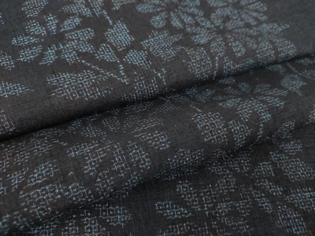 平和屋着物●本場結城紬　重要無形文化財　100亀甲　枝花文　正絹　逸品　DAAS3798ps