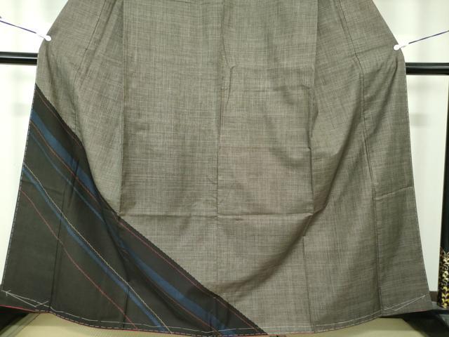 平和屋着物○本場大島紬 色留訪問着 7マルキ 斜線文 正絹 逸品