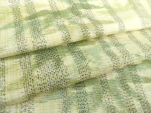 平和屋着物▽上質な紬 単衣 縞 正絹 逸品 AAAV8394fy