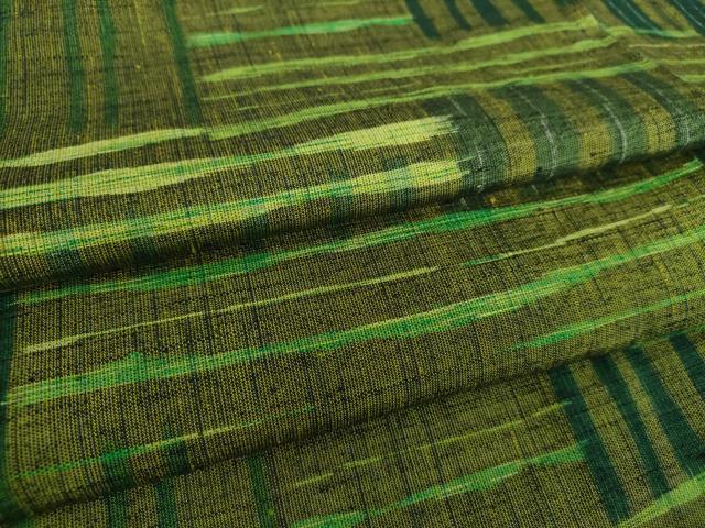 平和屋着物●上質な紬　変わり格子　正絹　逸品　未使用　DAAS3837ps