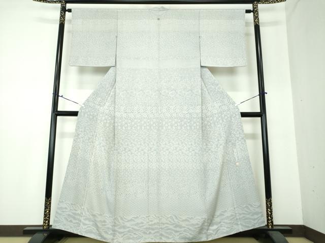 平和屋着物●伝統工芸士　金田今朝男　江戸小紋　訪問着　横段吉祥花文　正絹　逸品　DAAS3838ps 平和屋着物○伝統工芸士 金田今朝男 江戸小紋 訪問着 横段