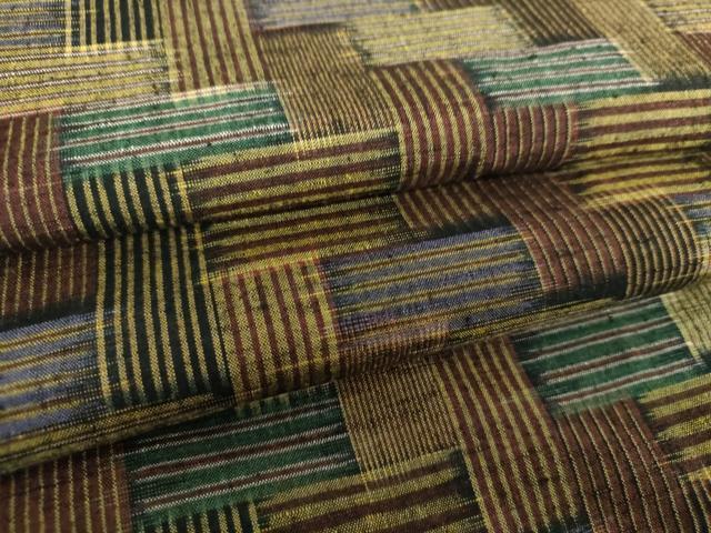 平和屋着物●上質な紬　籠目文　正絹　逸品　DAAS3852ps