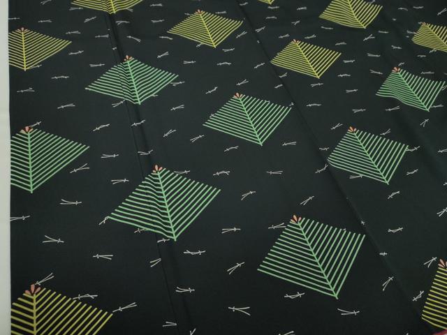 平和屋着物○伝統工芸士 田島敬之 訪問着 松菱 黒地 正絹 逸品 DAAS3869ps