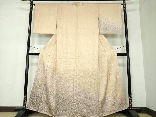 平和屋着物●名門　藤娘きぬたや・総絞り　杢目絞り　訪問着　霞文　暈し染め　正絹　逸品　DAAS3875ps